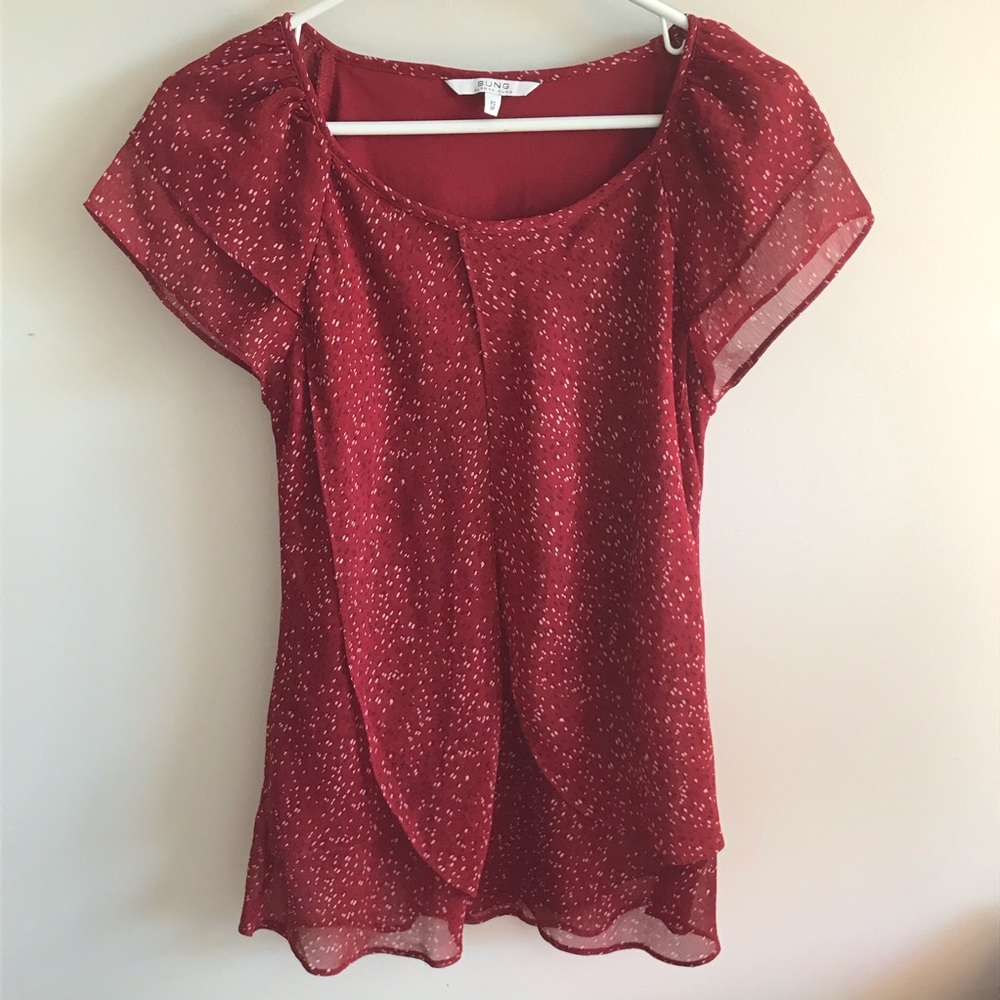 Alfred Sung red blouse size XS